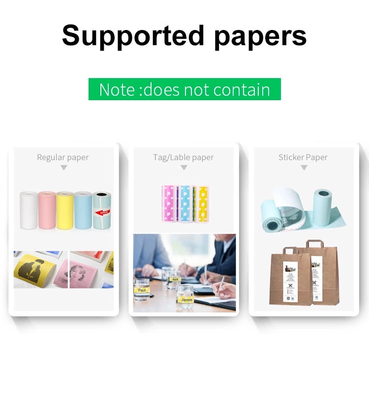 Mini Bluetooth Wireless Thermal Printer Paper Sticker Label Printer